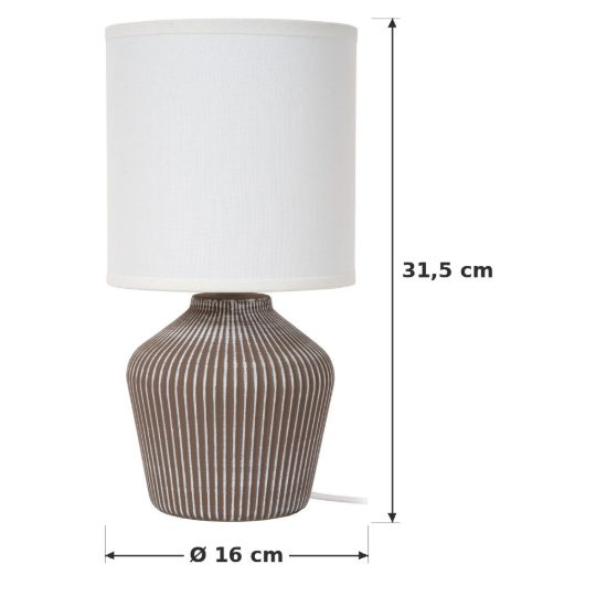 Abat-jour a vaso per comodino contemporaneo tortora bianco