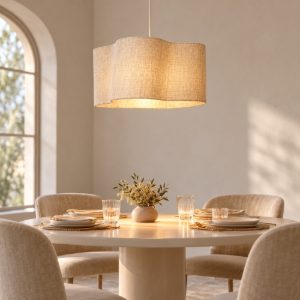 Lampadario a sospensione a nuvola per sala da pranzo moderno crema