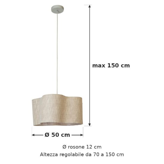 Lampadario a sospensione a nuvola per sala da pranzo moderno crema