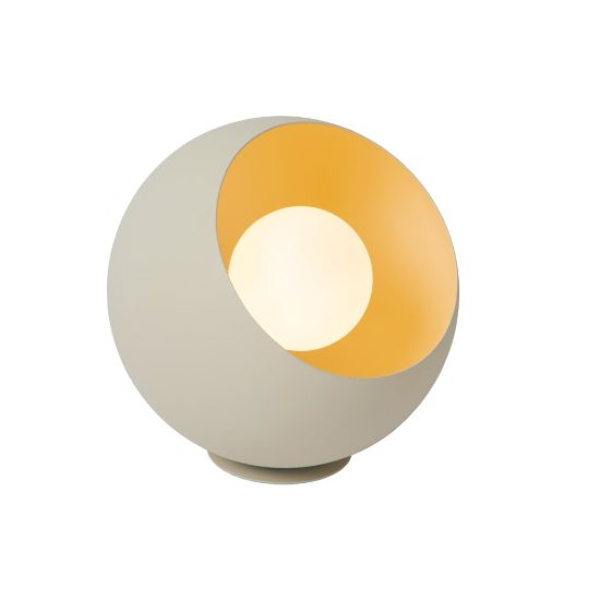 Abat-jour a sfera per comodino moderno crema