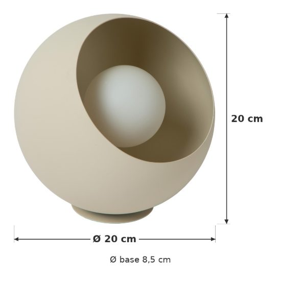 Abat-jour a sfera per comodino moderno crema