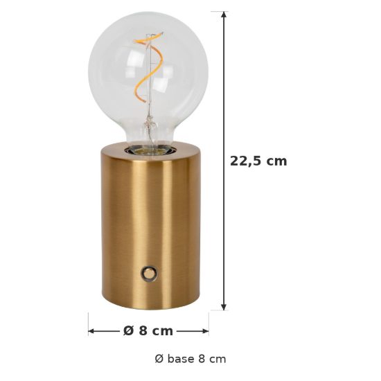Abat-jour per comodino moderno oro led 1w 2700k touch dimmer ricaricabile