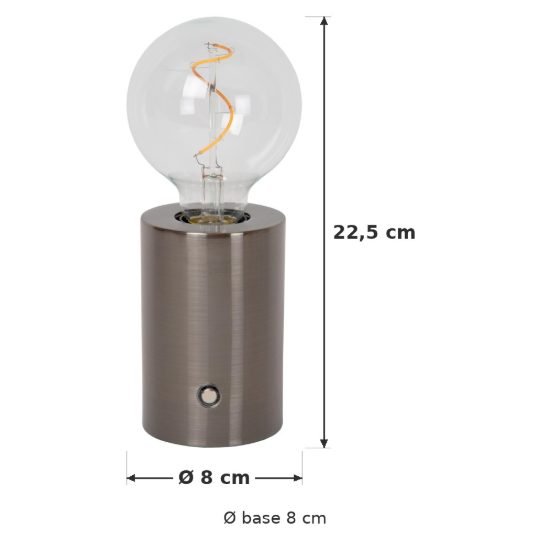 Abat-jour per comodino moderno canna di fucile led 1w 2700k touch dimmer ricaricabile