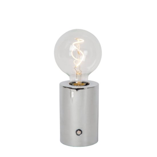 Abat-jour per comodino moderno cromo led 1w 2700k touch dimmer ricaricabile