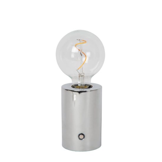 Abat-jour per comodino moderno cromo led 1w 2700k touch dimmer ricaricabile