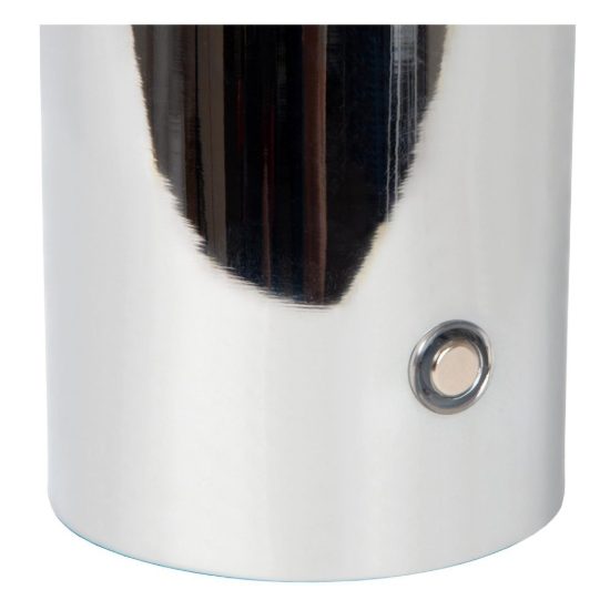 Abat-jour per comodino moderno cromo led 1w 2700k touch dimmer ricaricabile