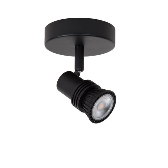 Faretto da soffitto per soggiorno orientabile moderno nero con lampadina a vista