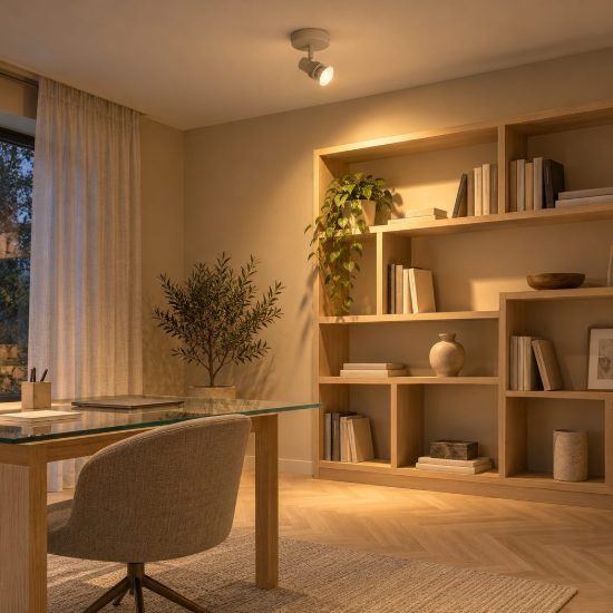 Faretto da soffitto per salotto orientabile moderno tortora con lampadina a vista