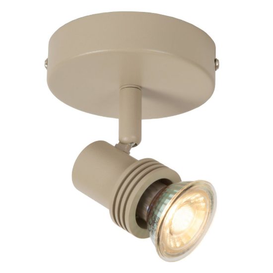 Faretto da soffitto per salotto orientabile moderno tortora con lampadina a vista