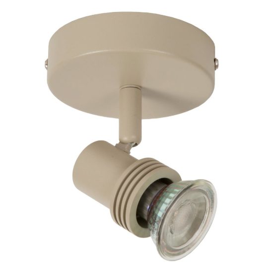 Faretto da soffitto per salotto orientabile moderno tortora con lampadina a vista
