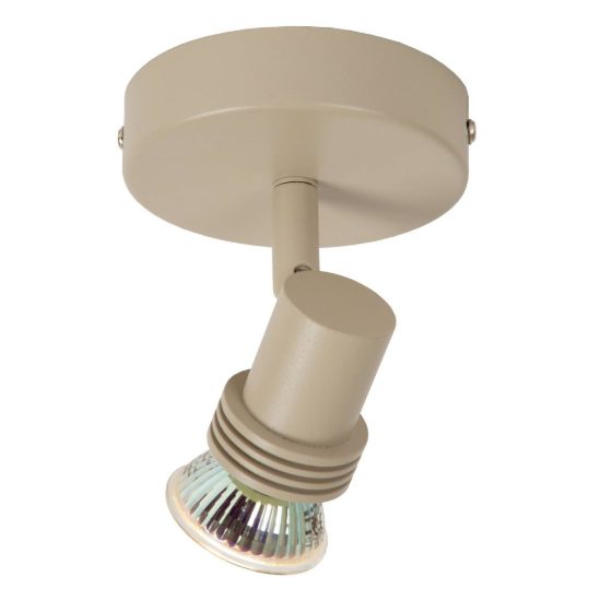 Faretto da soffitto per salotto orientabile moderno tortora con lampadina a vista