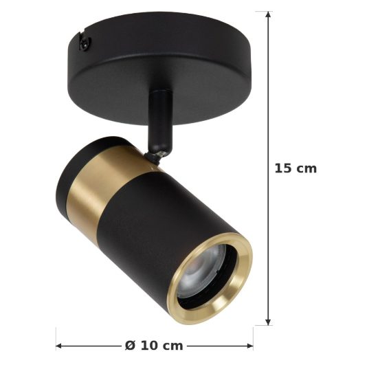 Faretto da soffitto per soggiorno orientabile moderno nero oro