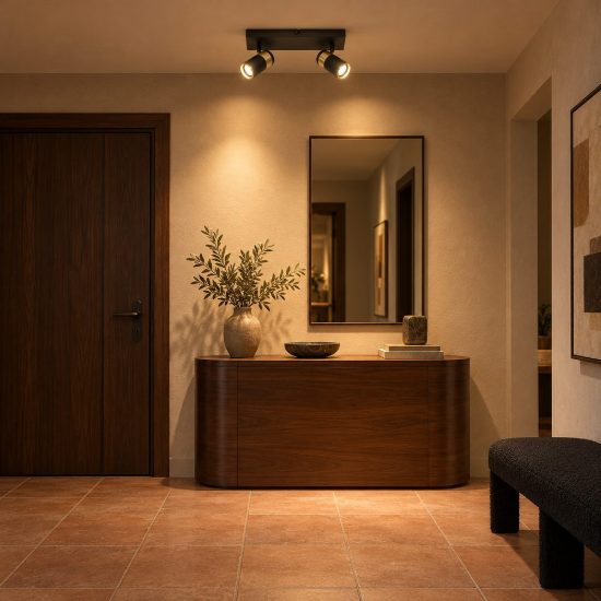 Plafoniera con 2 faretti orientabili moderna rettangolare nero oro