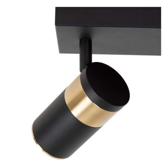 Plafoniera con 3 faretti orientabili moderna nero oro