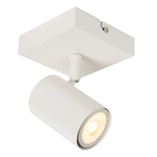 Faretto da soffitto con base quadrata per salotto orientabile moderno bianco