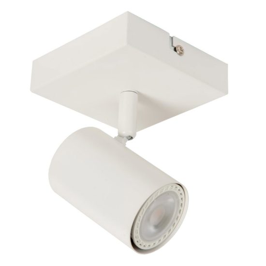 Faretto da soffitto con base quadrata per salotto orientabile moderno bianco