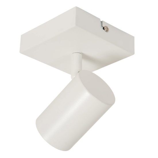 Faretto da soffitto con base quadrata per salotto orientabile moderno bianco