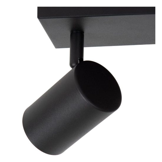 Plafoniera con 2 faretti orientabili moderna a barra nero