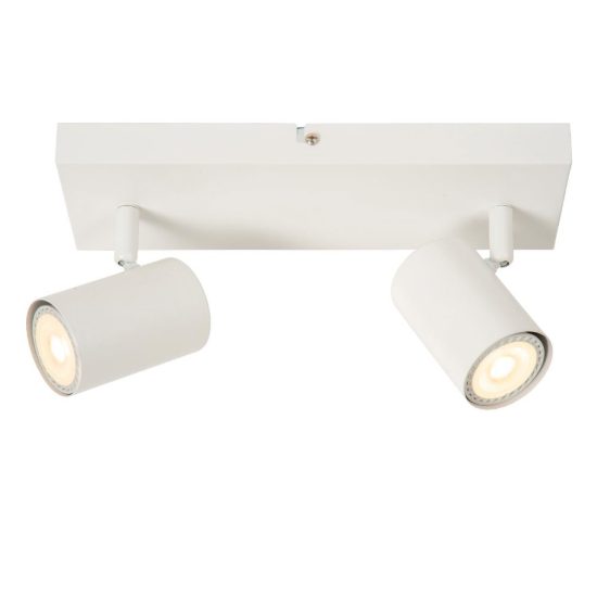 Plafoniera con 2 faretti orientabili moderna a barra bianco
