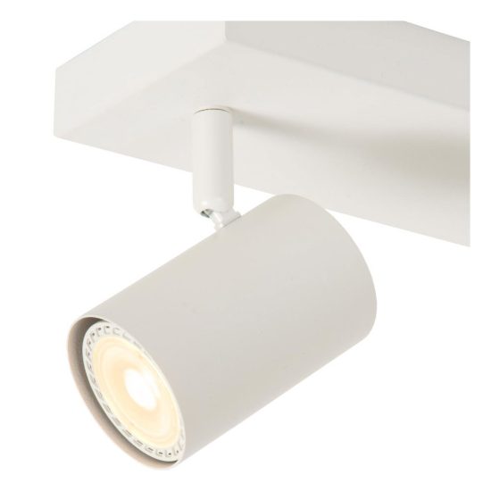 Plafoniera con 2 faretti orientabili moderna a barra bianco