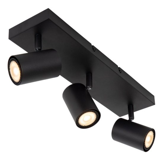 Plafoniera con 3 faretti orientabili moderna nero