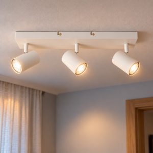 Plafoniera con 3 faretti orientabili moderna bianco