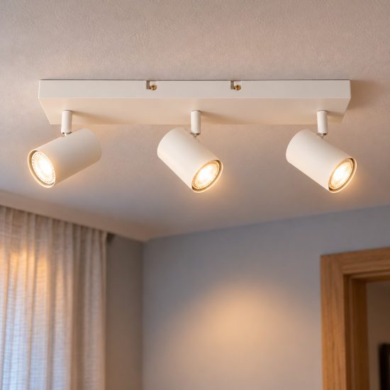 Plafoniera con 3 faretti orientabili moderna bianco