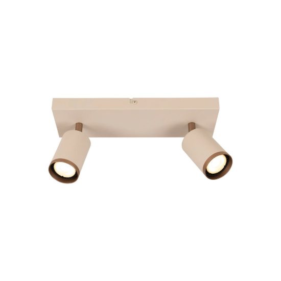 Plafoniera con 2 faretti orientabili moderna rettangolare tortora caffe