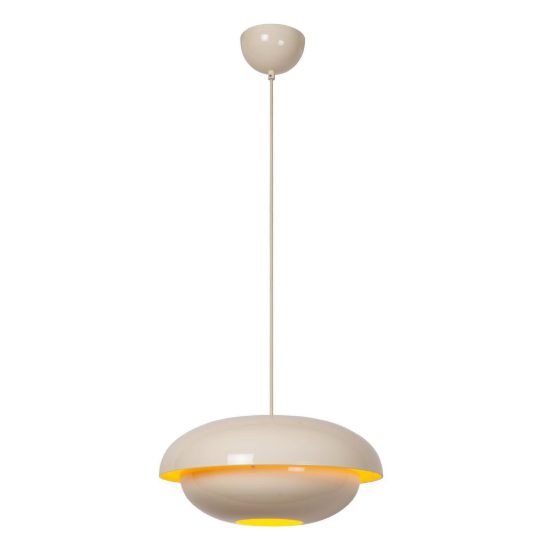 Lampadario a sospensione a disco per cucina moderno crema