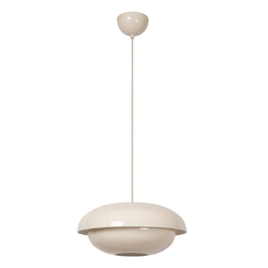 Lampadario a sospensione a disco per cucina moderno crema
