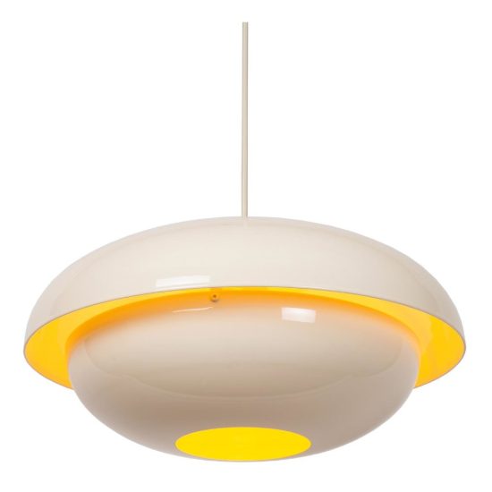 Lampadario a sospensione a disco per cucina moderno crema