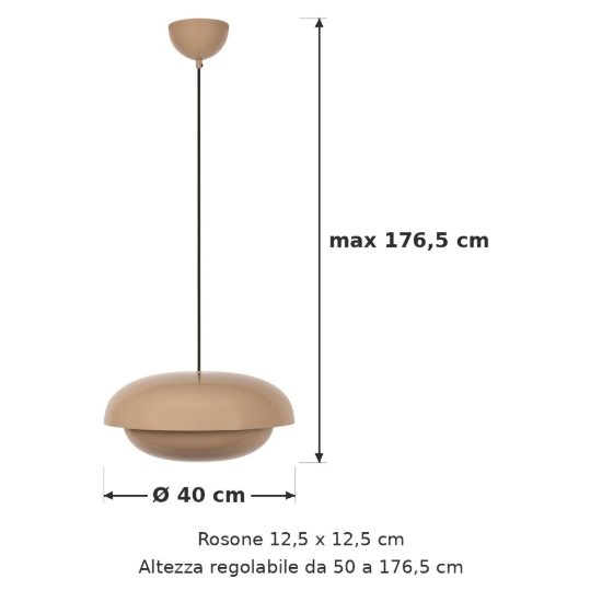 Lampadario a sospensione a disco per cucina moderno tortora