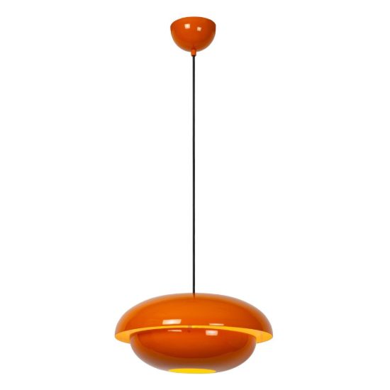 Lampadario a sospensione a disco per cucina moderno arancione