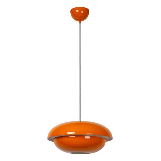 Lampadario a sospensione a disco per cucina moderno arancione