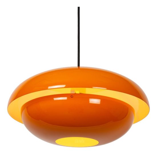 Lampadario a sospensione a disco per cucina moderno arancione
