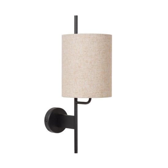 Applique per comodino camera da letto a cilindro moderna nero crema