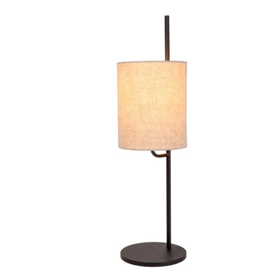 Lampada da tavolo a cilindro per soggiorno moderna nero crema