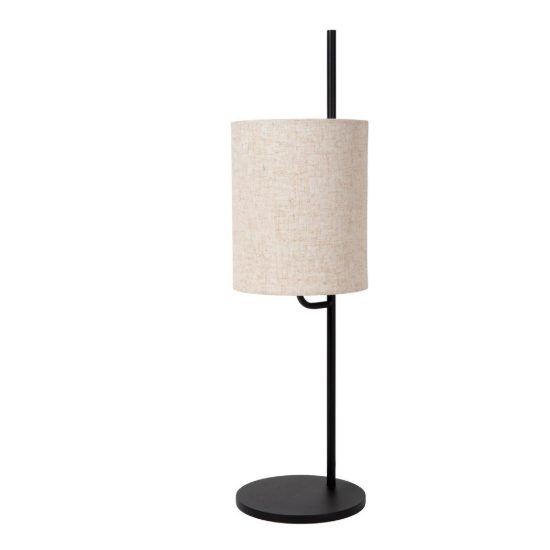 Lampada da tavolo a cilindro per soggiorno moderna nero crema