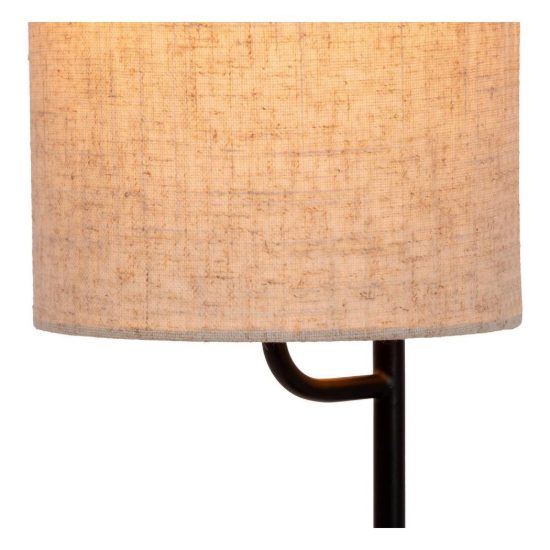 Lampada da tavolo a cilindro per soggiorno moderna nero crema
