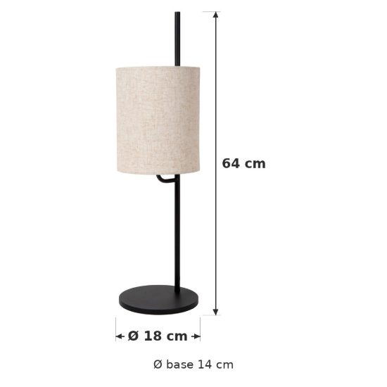 Lampada da tavolo a cilindro per soggiorno moderna nero crema