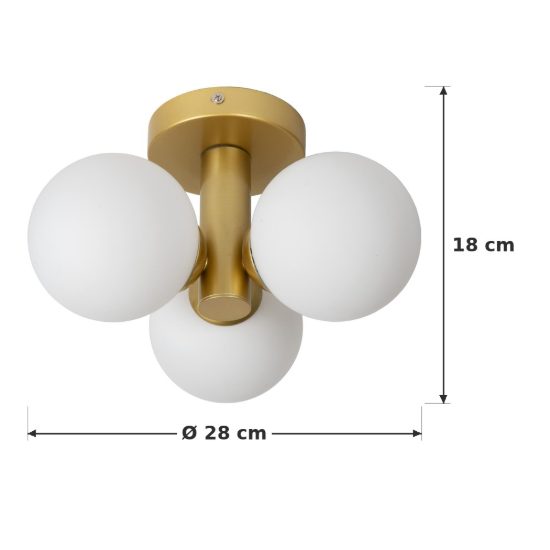 Plafoniera a sfere moderna oro opalino ip44