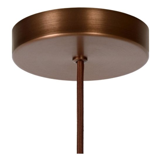 Lampada a sospensione a cilindro per sala da pranzo contemporanea ambra rame