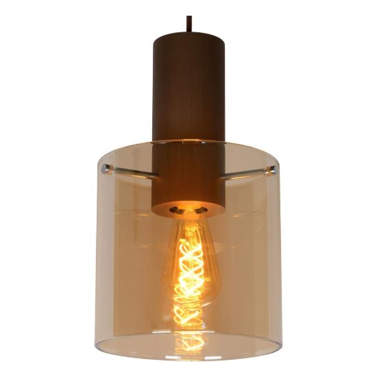 Lampadario a sospensione con 3 pendenti lineare per sala da pranzo contemporaneo ambra rame