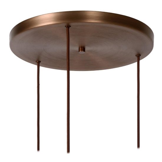 Lampadario a sospensione con 3 pendenti a cascata per sala da pranzo contemporaneo ambra rame
