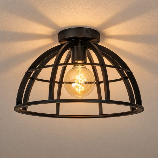 Plafoniera a cupola moderna nero