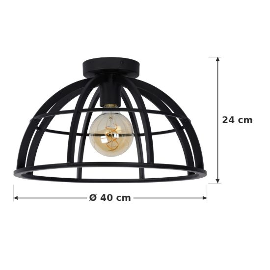 Plafoniera a cupola moderna nero
