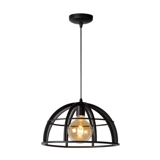 Lampadario a sospensione a cupola per cucina moderno nero