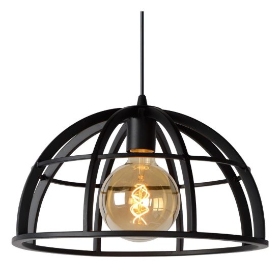 Lampadario a sospensione a cupola per cucina moderno nero