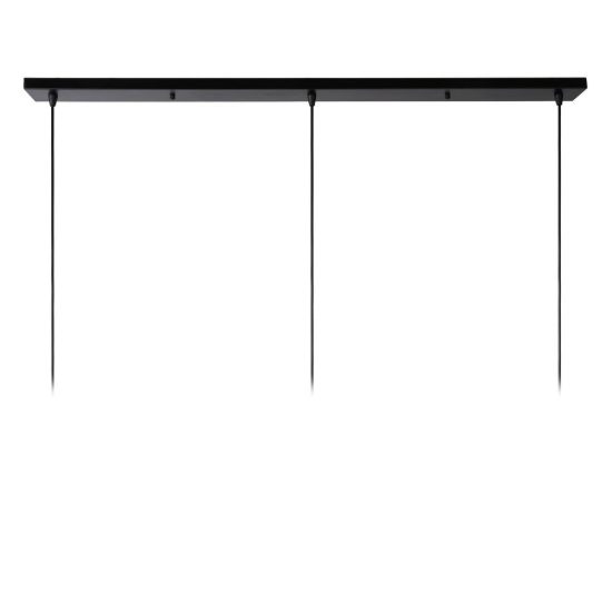 Lampadario a sospensione con 3 pendenti lineare per cucina moderno nero