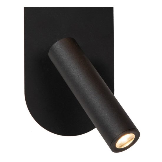 Applique per comodino camera da letto ovale moderna nero opalino led 8,5w 3000k